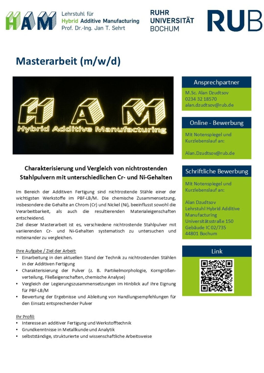 Ausschreibung Ma Charakterisierung Basispulver Schaeffler